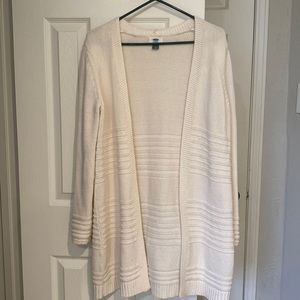 Long white cardigan